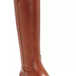 INC Fawne Leather Riding Boots in Congac